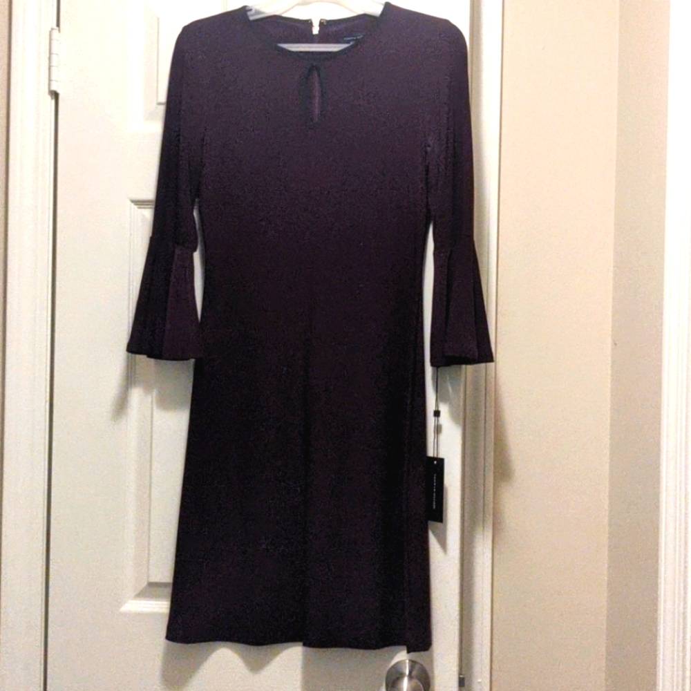NWT dark purple 3/4 bell sleeve dress
